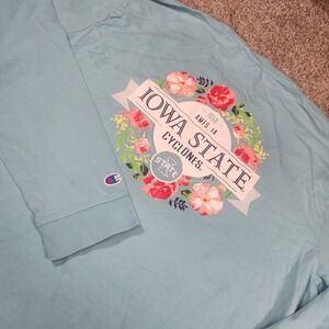 Champion Iowa State Cyclones Floral Long Sleeve Shirt 2XL Pocket NCAA Footbal